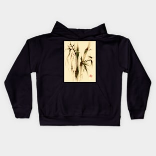 "Awareness" Sumi-e bamboo painting on paper Kids Hoodie